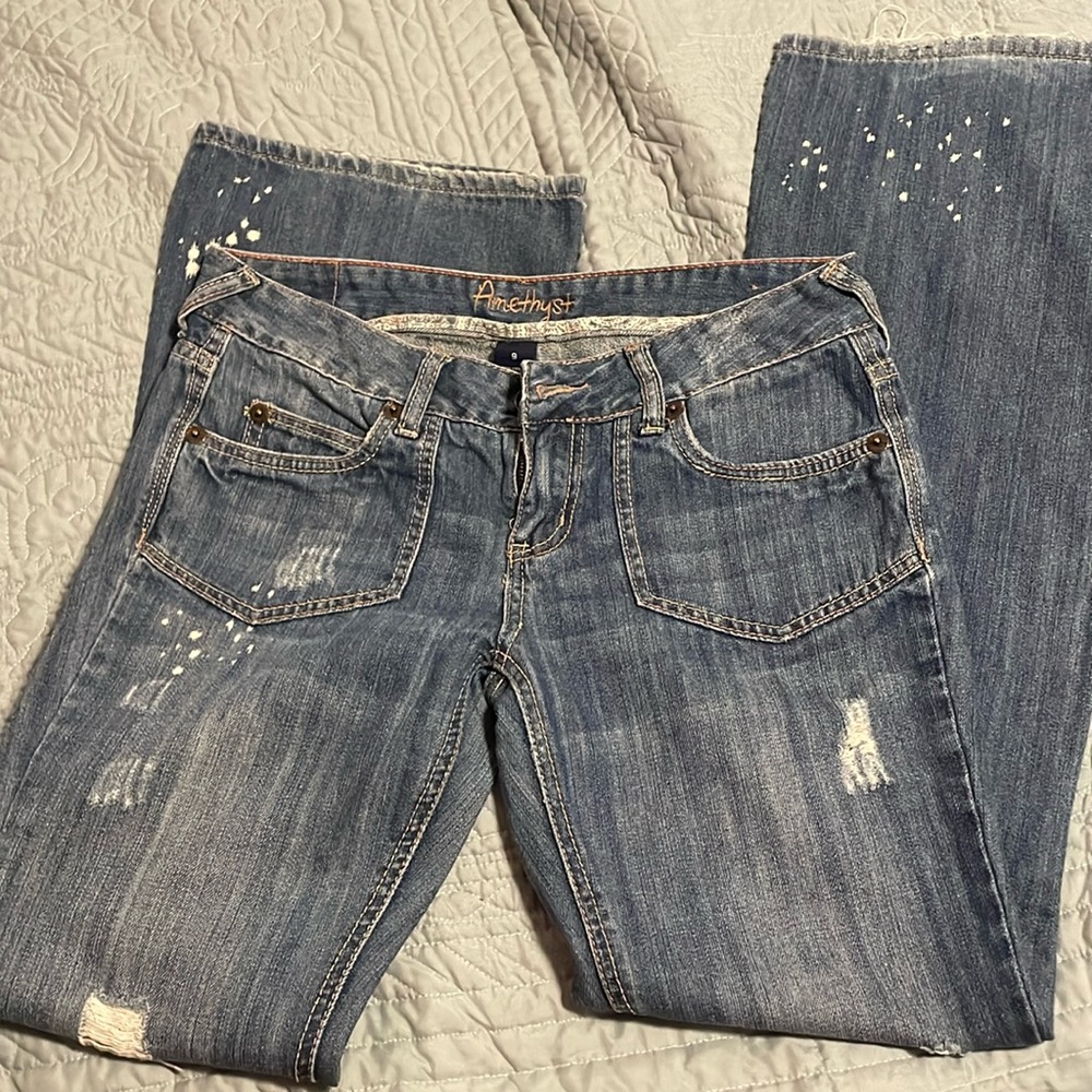 Distressed Blue Denim Jeans